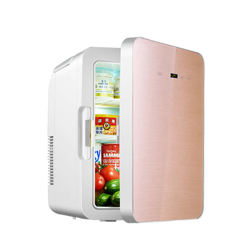 Rose-Gold Portable Mini Refrigerator 12L For Cosmetics — Rose Gold | KIMLUD