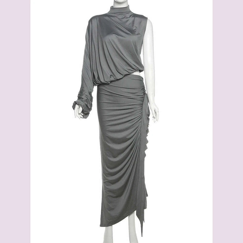 nibber-summer-y2k-solid-style-2piece-set-women-turtleneck-single-shoulder-sleeve-topsruched-long-skirts-fashion-elegant-outfitskimlud-womens-fashion-34627714