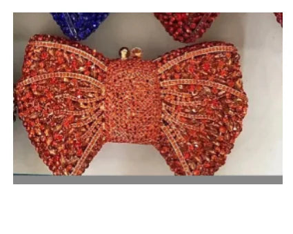 XIYUAN 15 Color Fashion Hollow Bow Woman Evening Bag Wedding Bride Diamond Stone Purse Crystal Banquet Gala Party Dinner Handbag