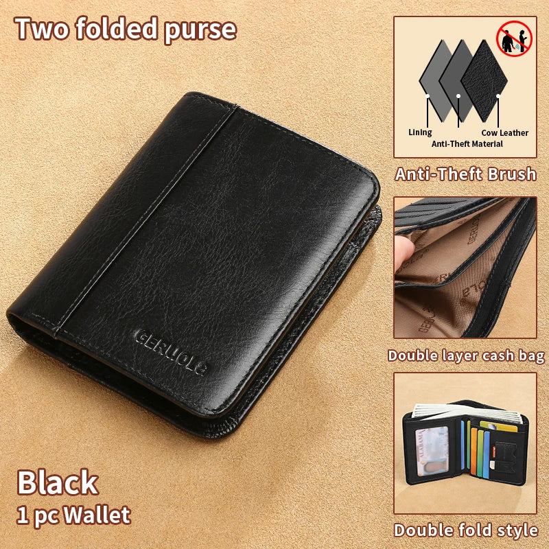 Compact Wallet – RFID Protected – Top-Grain Brown Leather – Gradient Finish | KIMLUD