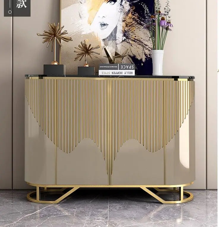Gold-Toned Cabinet French Narrow Space-Saving — Gold | KIMLUD