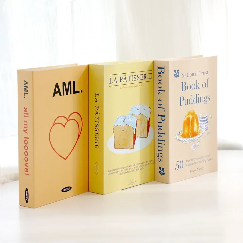 Foldable Faux Books Three-Piece Set for Couture Coffee Table Decor — Black | KIMLUD