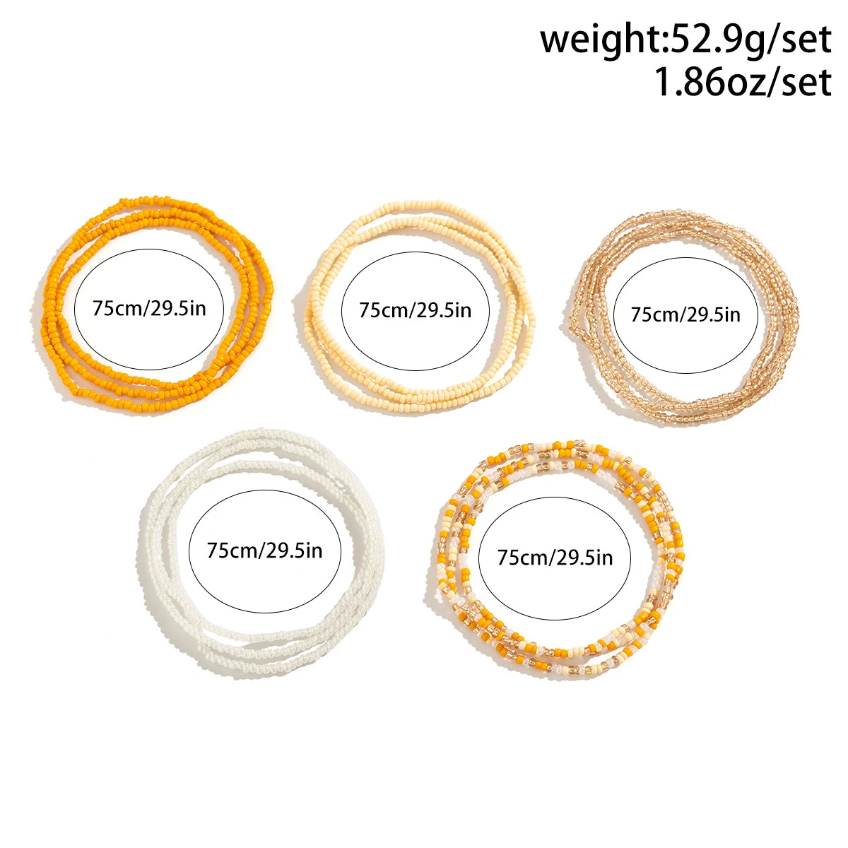 Belly Chain – Bohemian Colorful Rice Bead – Plastic | KIMLUD