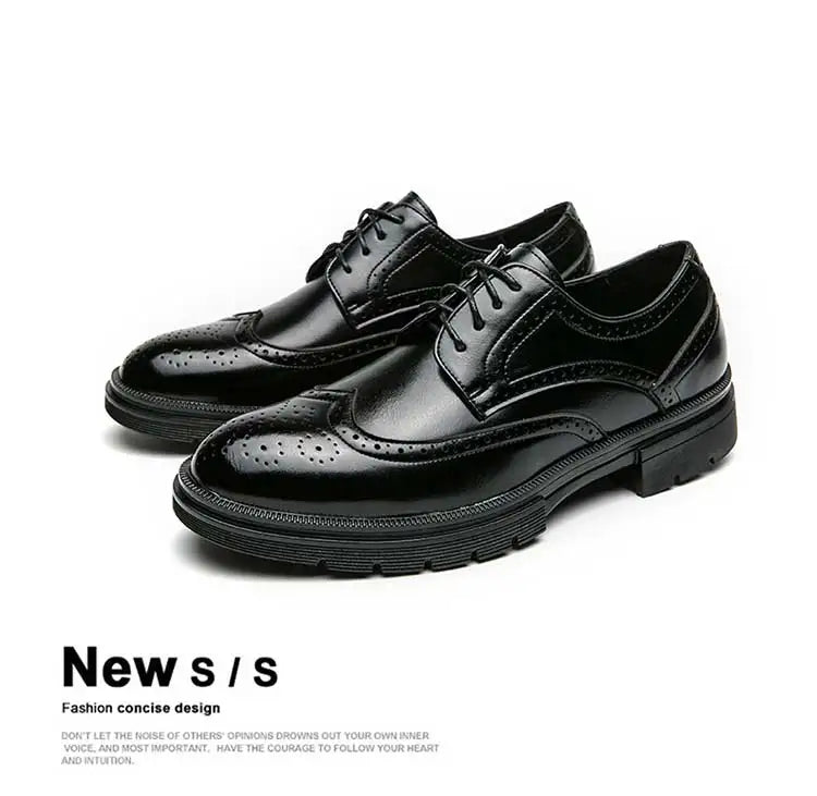 Handmade Men's Wingtip Oxford Shoes Black Leather Brogue Men's Formal Leather Shoes Classic Business Formal Men's Shoes Oxfords