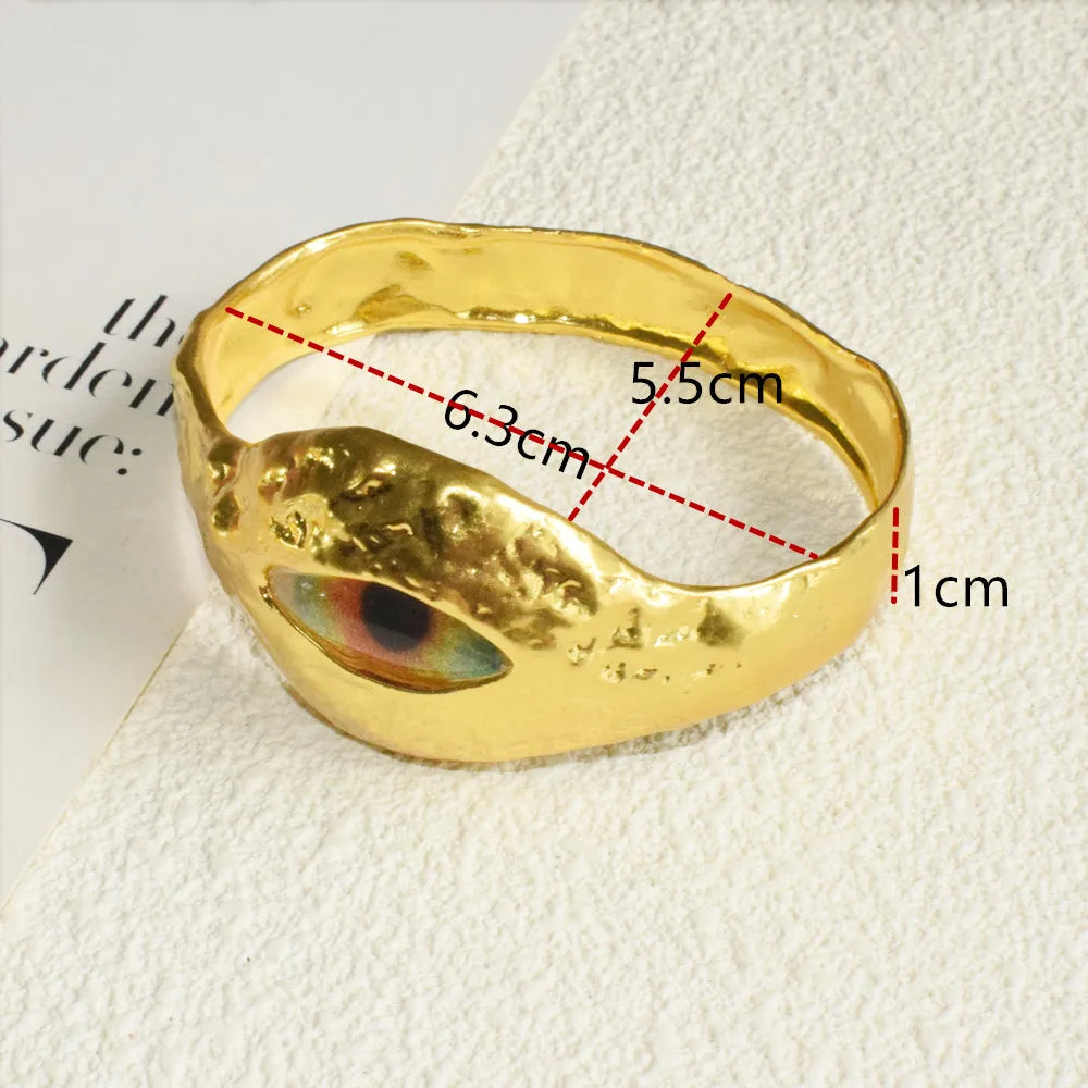 New Exaggerated Alloy Plated Eyes Nose Mouth Bangle Bracelet For Women Fashion Jewelry Gorgeous Hand Simple Bracelet Accessory