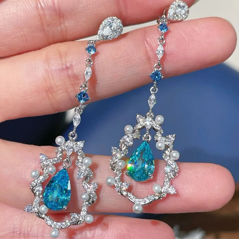 Jewelry Set – Zircon Necklace Earrings Ring – Sterling Silver | KIMLUD