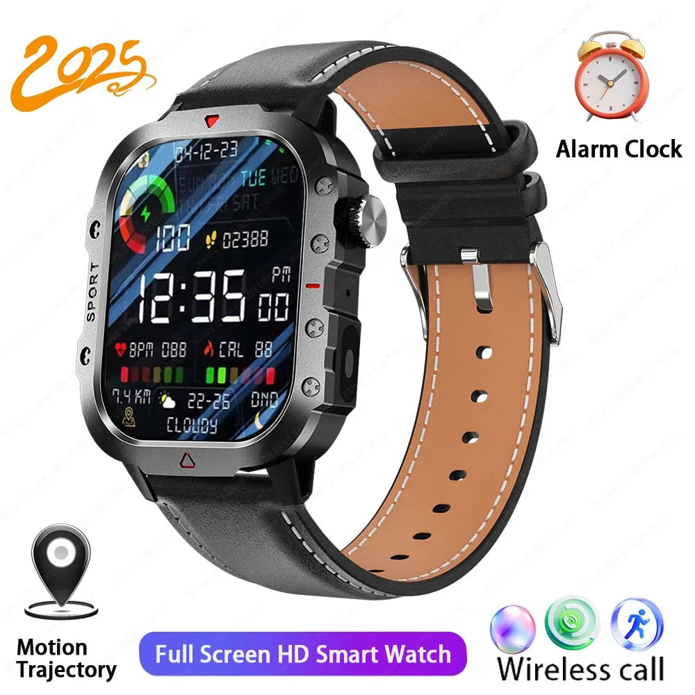 2025 New Military Smart Watch Men Outdoor 2.01" Al Voice Bluetooth Call Smartwatch Surprise Gift Outdoors For Android& IOS Male