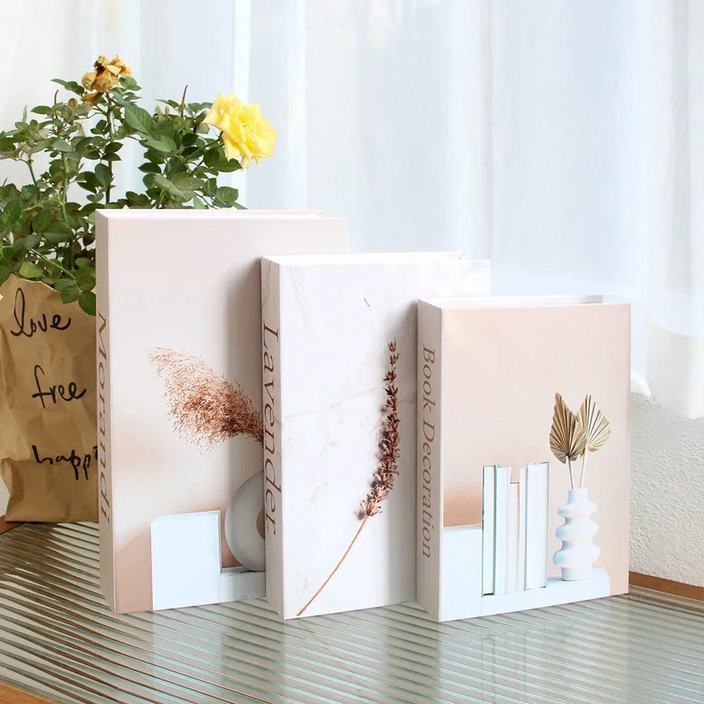 Foldable Faux Books Three-Piece Set for Couture Coffee Table Decor — Black | KIMLUD