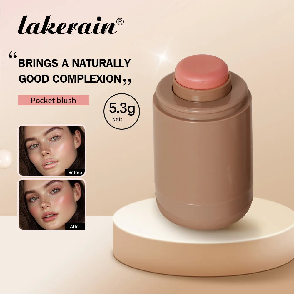 3in1 Blush Cheek Lip Tinted Moistured Blush Stick Waterproof Easy Color Rouge Silky Smooth Blusher Cream Matte Contour Makeup