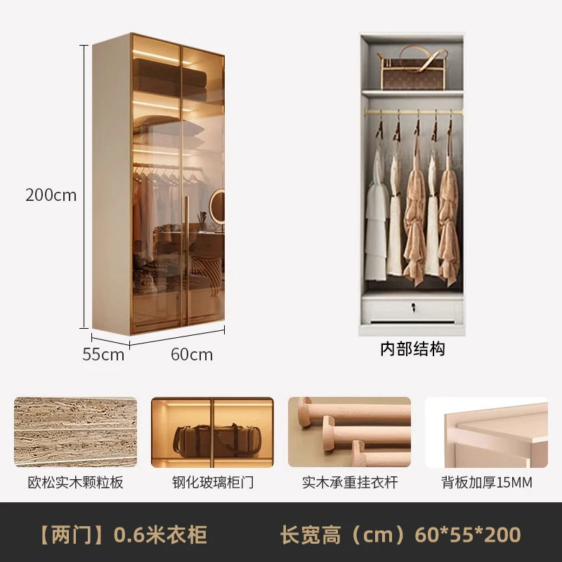 Fabric Open Closet Display Wooden Minimalist Modern Wardrobe Jewelry Cube Modular Wearable Storage Guarda Roupa Salon Furniture