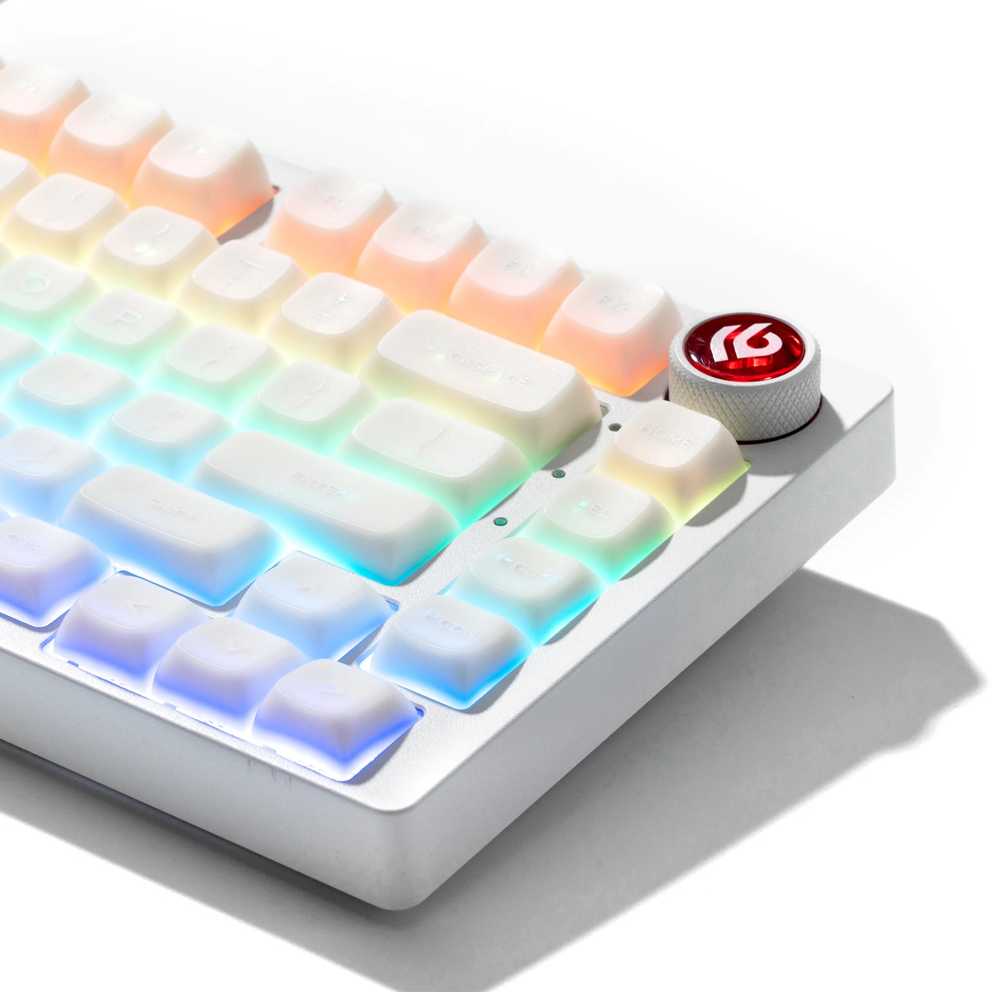 XVX MDA Profile White Jade Double Shot PBT Keycaps Set Translucent Shine Through Keycaps for Mechanical Keyboard 132 Keys