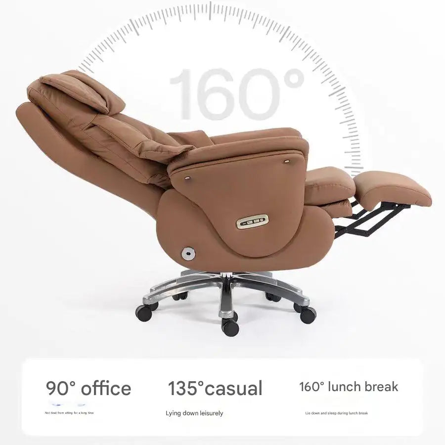 Genuine Leather Executive Office Chair — Brown | KIMLUD