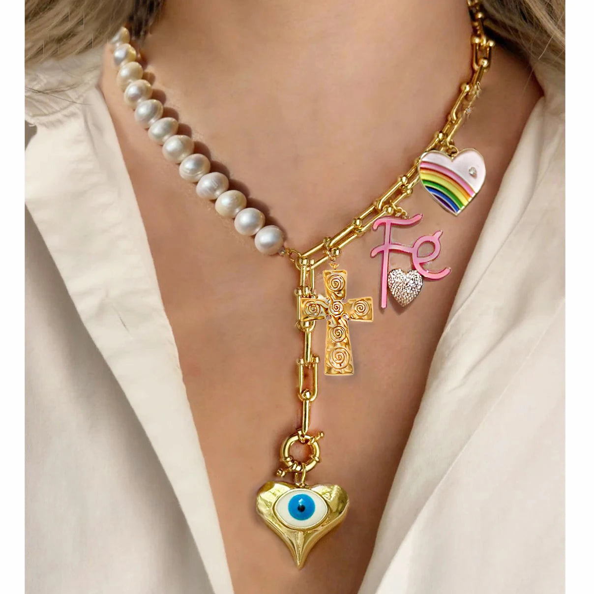 Pearl Multi-Layer Statement Necklace — Ivory | KIMLUD