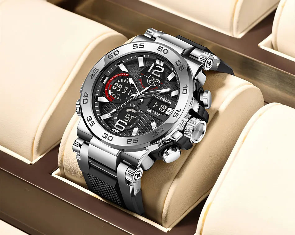 LIGE Men Digital Watch Military Sports Swimming Watches Fashion Waterproof Dual display Wristwatch Mens Relogios Masculino