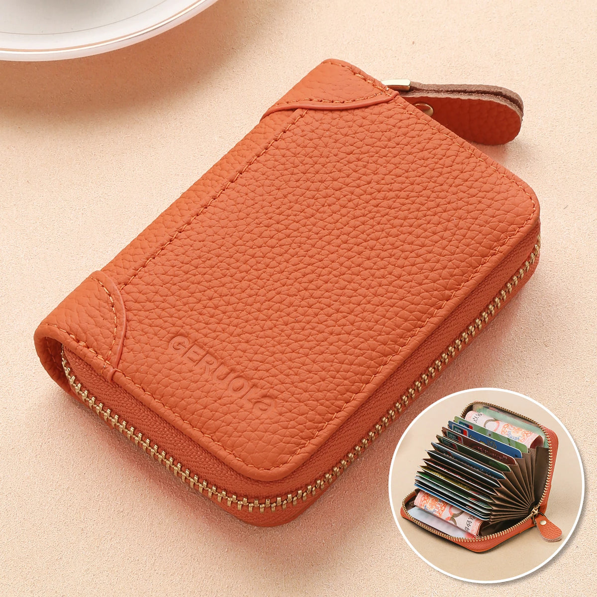 Card Holder – RFID Protected – Top-Grain Cowhide Leather | KIMLUD