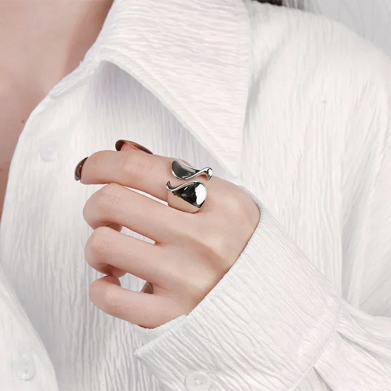 Sterling Silver Open Ring Minimalist — Silver | KIMLUD