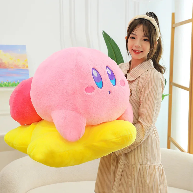 2025 New 30-50cm Star Kirby Large Plush Toy Girl Sleeping Pillow Doll Backrest Skin Friendly Cartoon Cute Kawaii Girl Gift