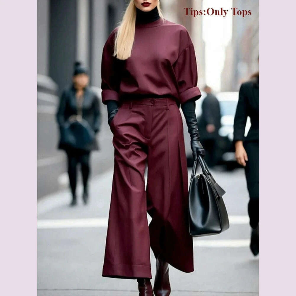freeacy-2025-new-womens-tops-burgundy-round-neck-half-sleeves-loose-fit-t-shirt-spring-and-summer-casual-streetwear-shirts-kimlud-kimlud-33912220