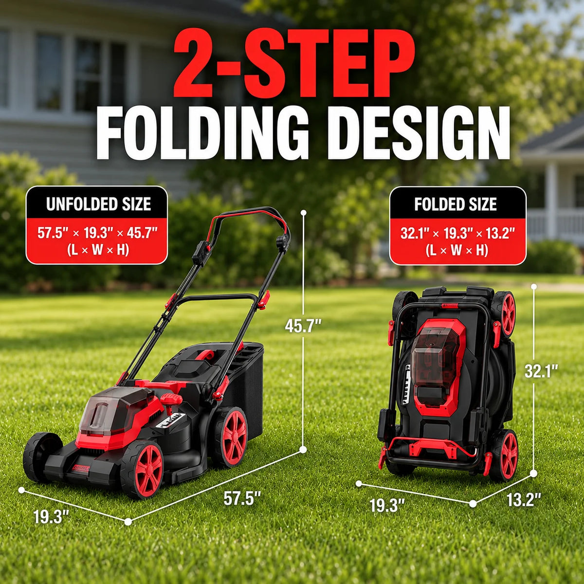 Lawn Mower – Cordless 40V – Brushless Motor – 2-in-1 Mulching | KIMLUD