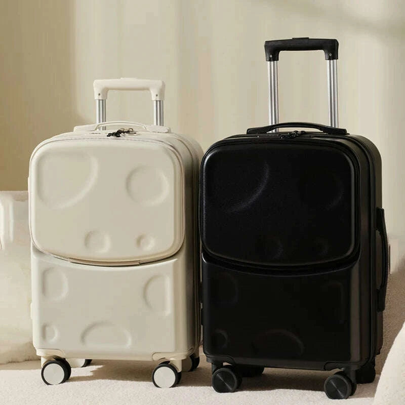 new-suitcase-front-opening-luggage-with-usb-cup-holder-girl-travel-wheeled-suitcases-18-20-26-inch-suitcase-trip-cabin-carry-onkimlud-womens-fashion-34614545