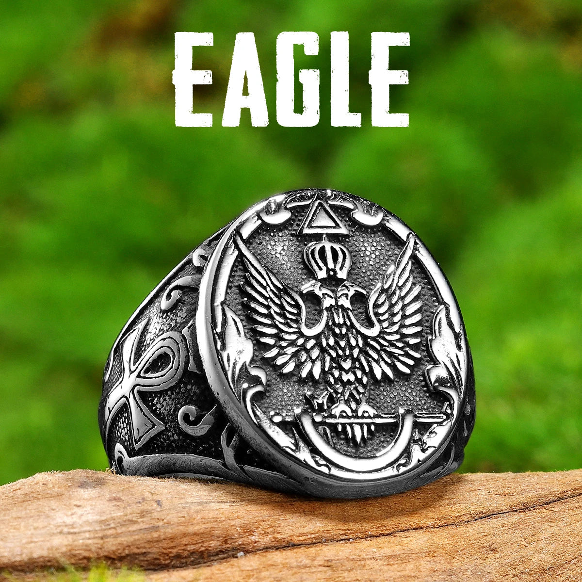 Double-headed Eagle Stainless Steel Men Rings Punk New In For Male Women Fashion Jewelry Creativity Gift Wholesale Dropshiping