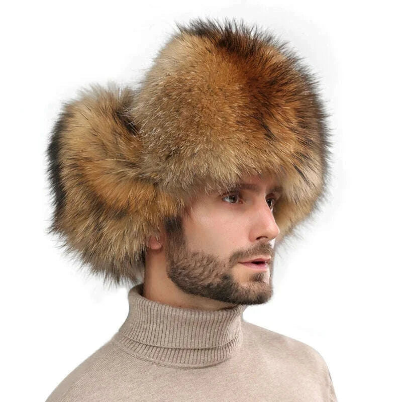 new-winter-mens-100-real-silver-fox-fur-bomber-hat-raccoon-fur-ushanka-cap-trapper-russian-man-ski-hats-caps-real-leather-hatkimlud-womens-fashion-34622491