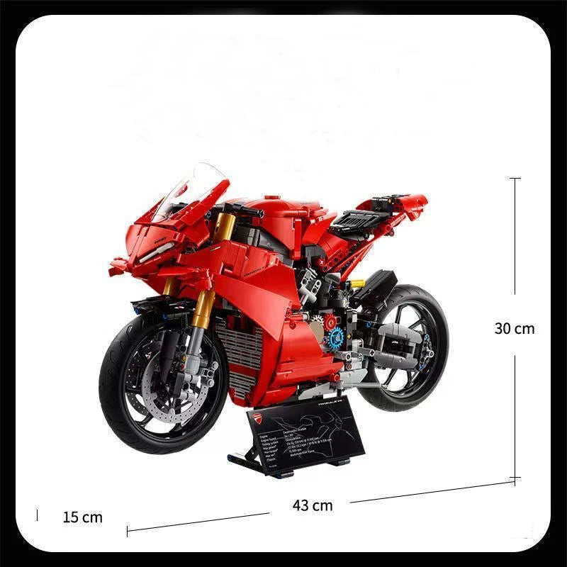 1603 particles; super cool Ducati motorcycle model display piece; educational building block toys for boys as gifts