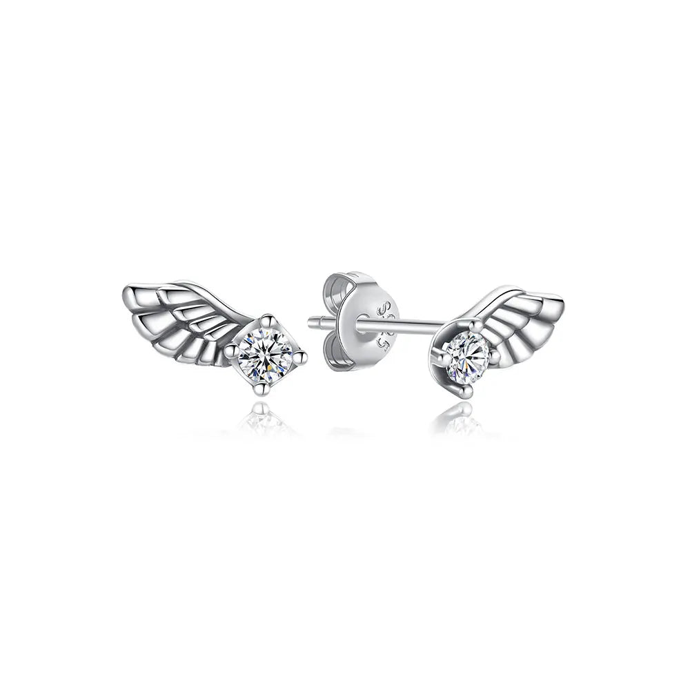 Sterling Silver Stud Hoop Earrings Crown Heart Bee — Rose Gold | KIMLUD