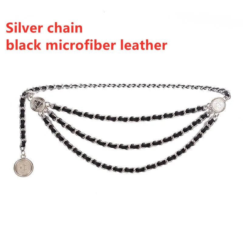 Metal Tassel Chain Waist Belt Retro Pendant Decoration — Gold-Tone | KIMLUD