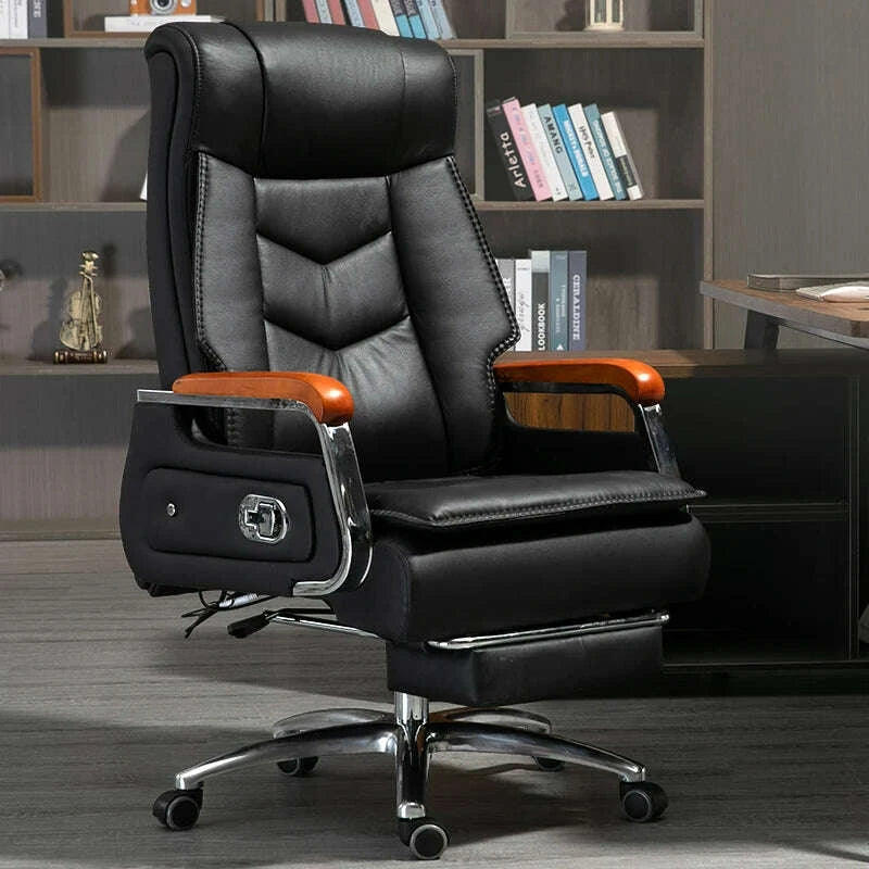 KIMLUD, Swivel Office Chair Recliner Vintage Leather Study Arm Office Chair Ergonomic Luxury Cadeira Para Computador Furniture Home, KIMLUD Womens Clothes