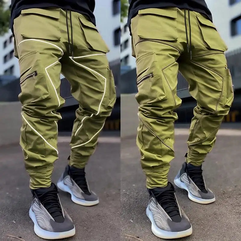 Patchwork Cargo Jogger Trousers Multi Pocket — Black And White Patchwork | KIMLUD