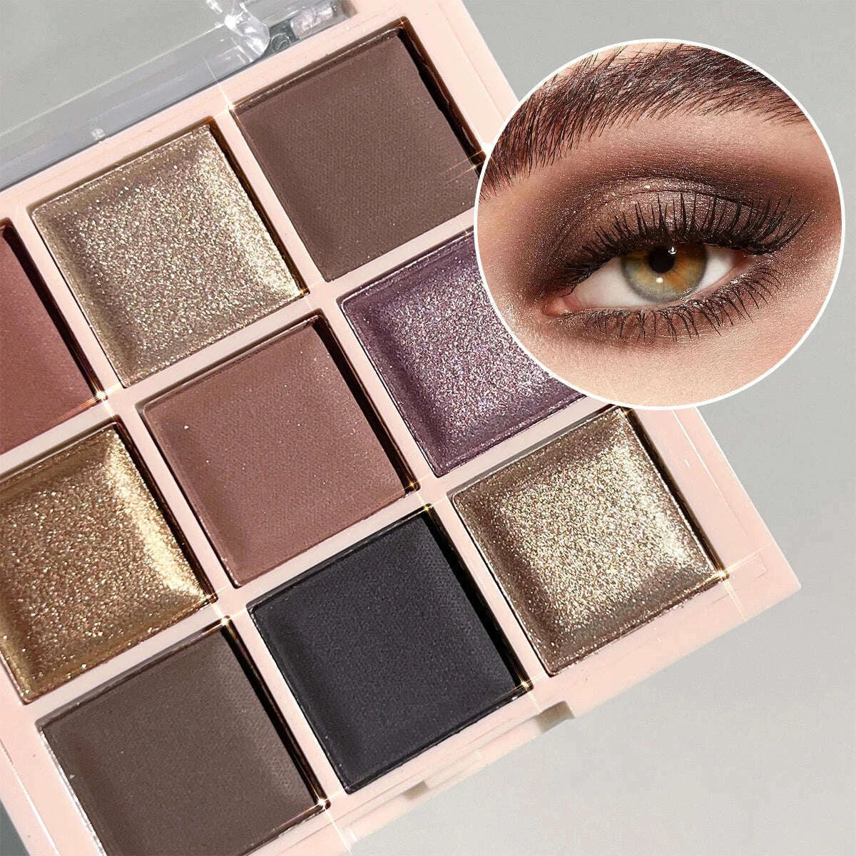 9-color-eyeshadow-palette-with-fine-glitter-shimmer-matte-milk-tea-shades-mini-daily-use-student-friendly-makeup-kimlud-kimlud-33922071