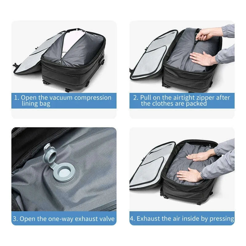 KIMLUD, Men Travel Backpack vacuum compression 17 inch Laptop Backpack Business Large Capacity school Backpack Expanded Hiking backpack, KIMLUD Womens Clothes