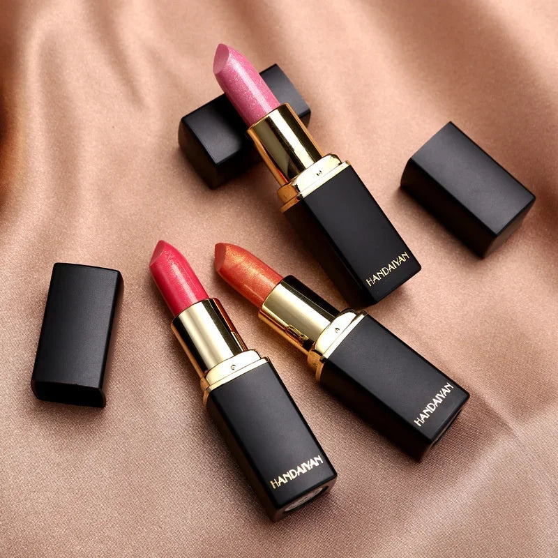 Velvet-Matte Waterproof Lipstick Glitter Finish Long-Lasting Silky Texture — Pink | KIMLUD