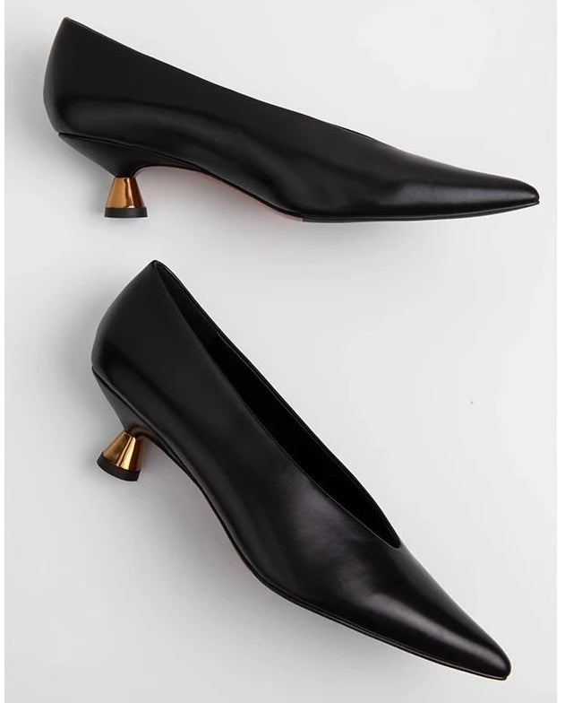 Designer Pointed Toe Women Pumps Shoes Fashion Shallow Slip On 2025 Spring Autumn Dancing Party Low Heel Shoes