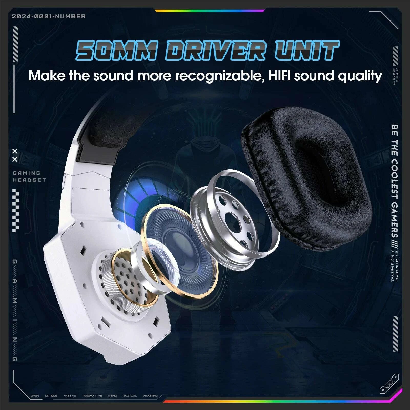 KIMLUD, ONIKUMA 2.4GHz Wireless Gaming Headset For PS5 PS4 PC Mac Noise Cancelling Earphone Headset Gaming Headphone With Micr RGB Light, KIMLUD Womens Clothes