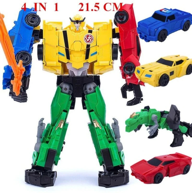 Haizhixing 6 IN 1 NEW Transformation Toys Anime Devastator Action Figure KO G1 Robot Aircraft Engineering Vehicle Model Boy Kids