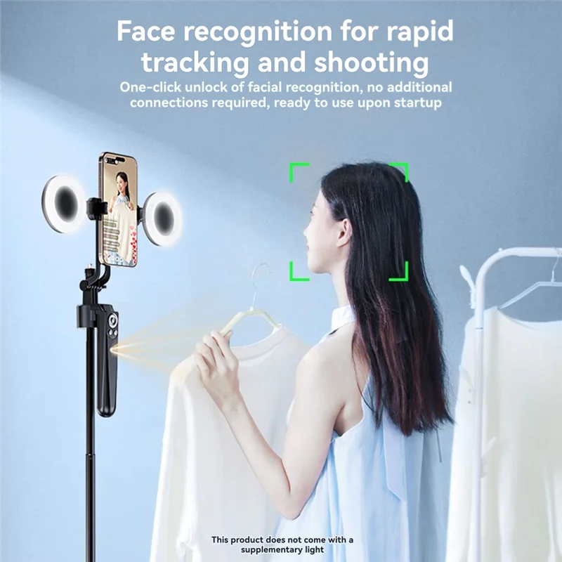 KIMLUD, ABKQ-Smart Follow-Up Bracket Handheld Gimbal & Phone Holder Automatic Rotation Follow-Up Artifact Selfie Stick Floor Tripod, KIMLUD Womens Clothes