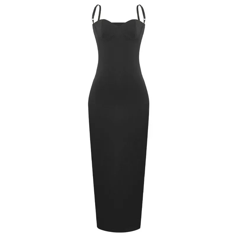 BWQ Women Sleeveless Strapless Bodycon Long Maxi Dress 2025 Summer Birthday Evening Sexy Night Club Party Dresses Vestidos