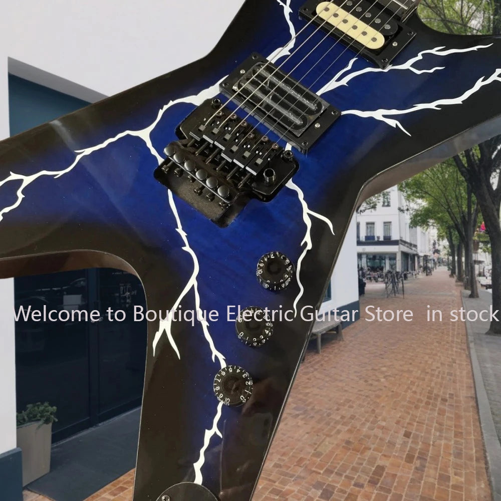 Electric Guitar Tiger-Patterned Soundboard — Deep Blue | KIMLUD