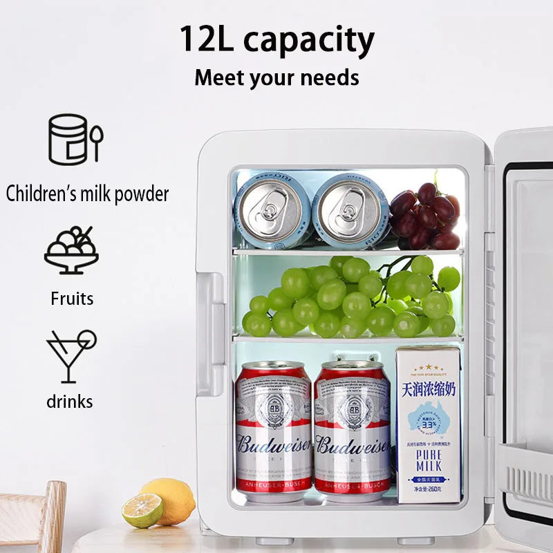 Rose-Gold Portable Mini Refrigerator 12L For Cosmetics — Rose Gold | KIMLUD