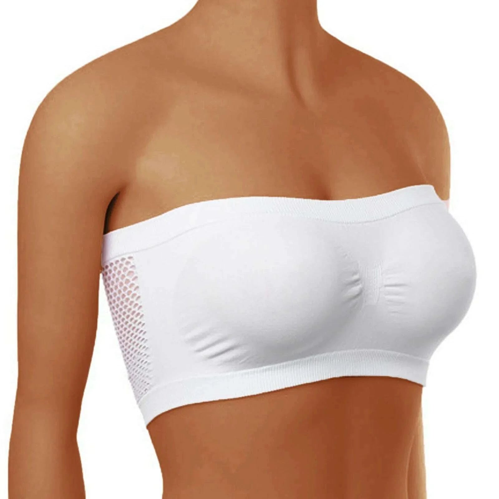 Ladies' Stretch Strapless Bra Chest Wrap Bandeau Unlined Seamless Fash