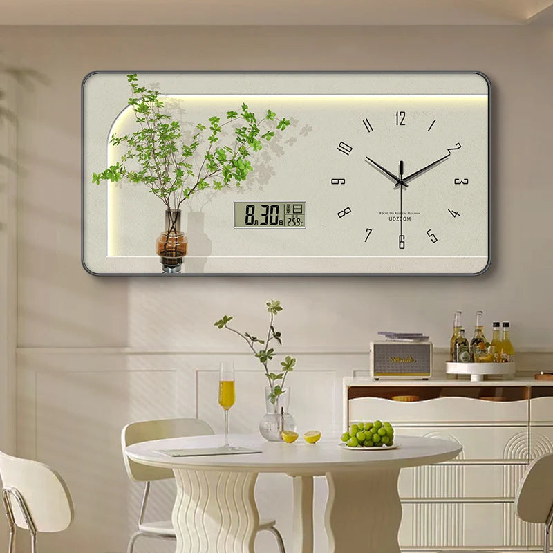 Acrylic Nordic Wall Clock Geometric Frame — Ivory-Cream | KIMLUD