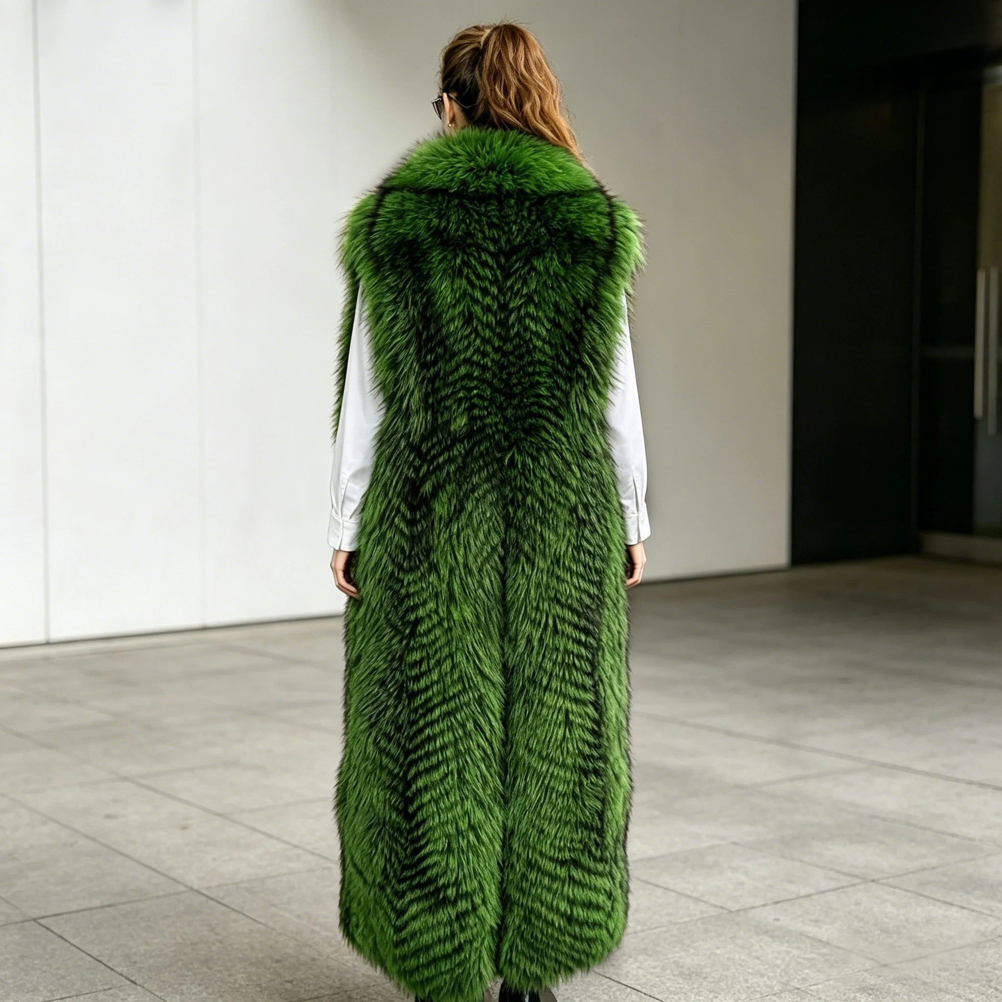 Luxurious Real Fox Fur Solid Vest — Brown | KIMLUD