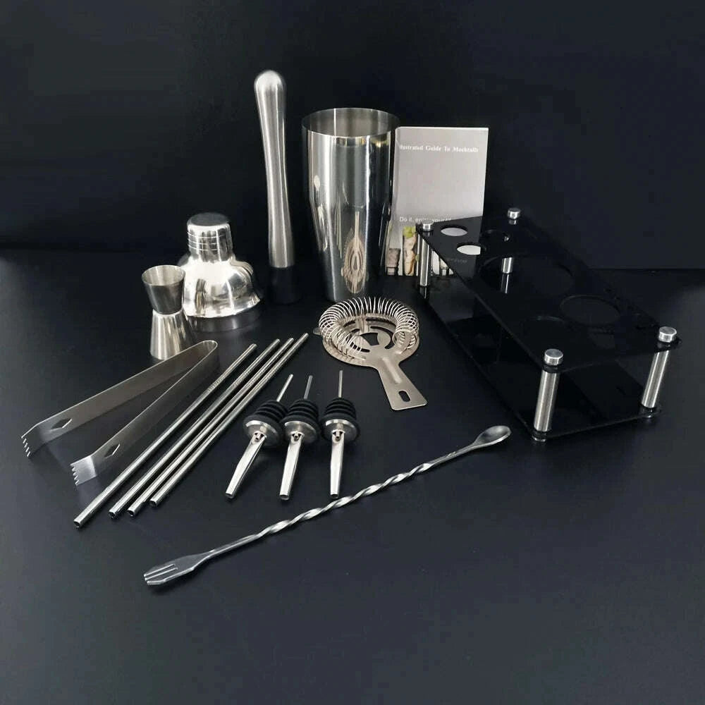 13-piece-750ml-600ml-cocktail-shaker-set-stainless-steel-bar-tools-with-black-stand-750ml-shaker-jigger-spoon-pourerskimlud-womens-fashion-34613426