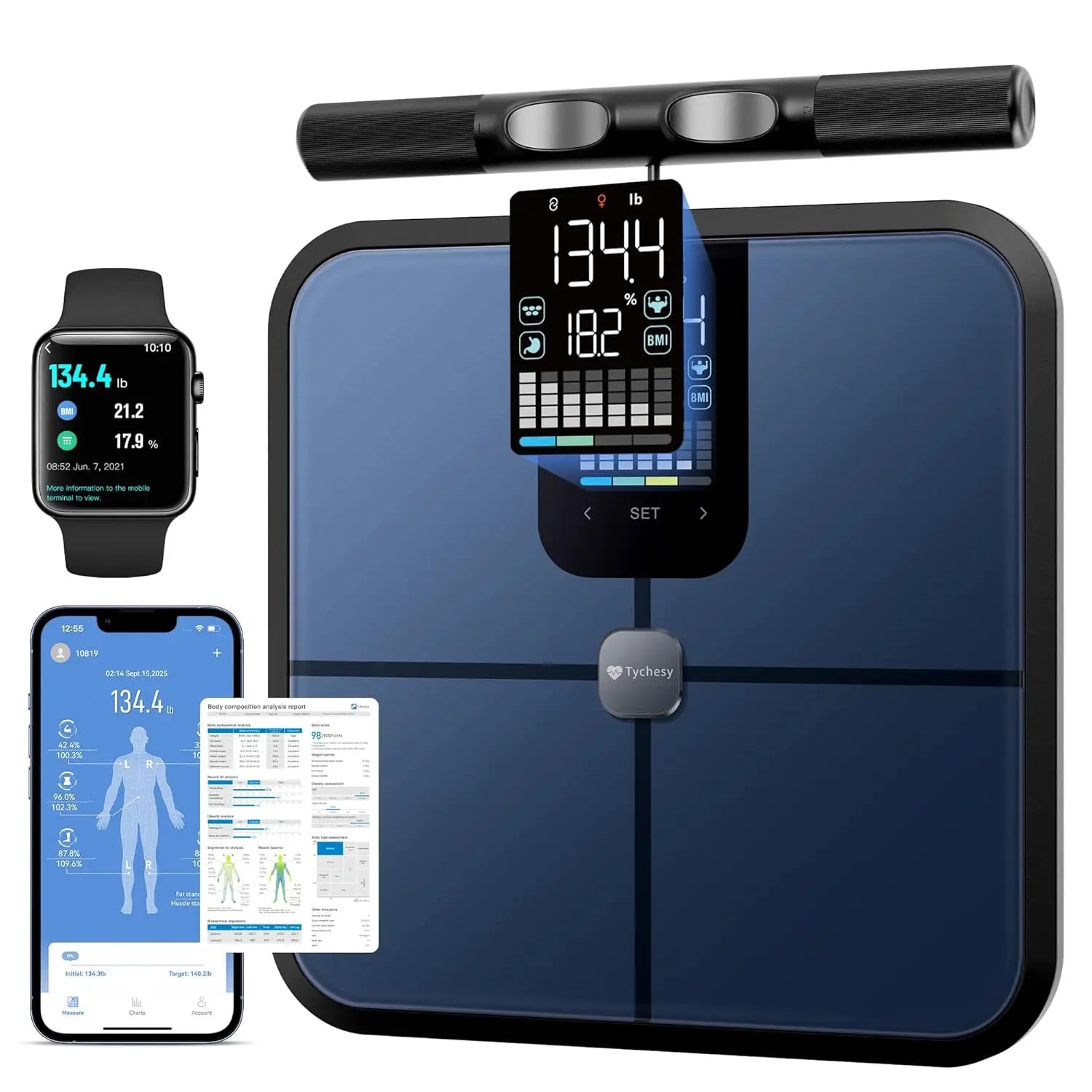 Smart Body Scale 8 Electrodes — Deep Cobalt Blue | KIMLUD