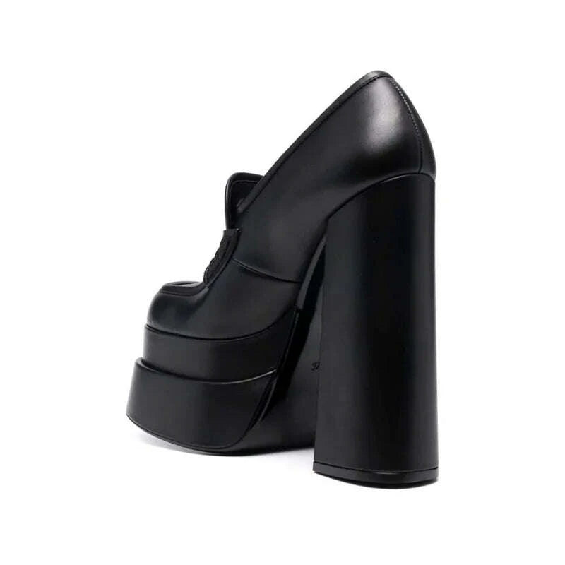 KIMLUD, Fashion Chunky Platform Thick Heel Mary Janes Large Size Women Round Toe Casual Pumps Designer Increasing Part Shoes Mujer Hot, KIMLUD Womens Clothes