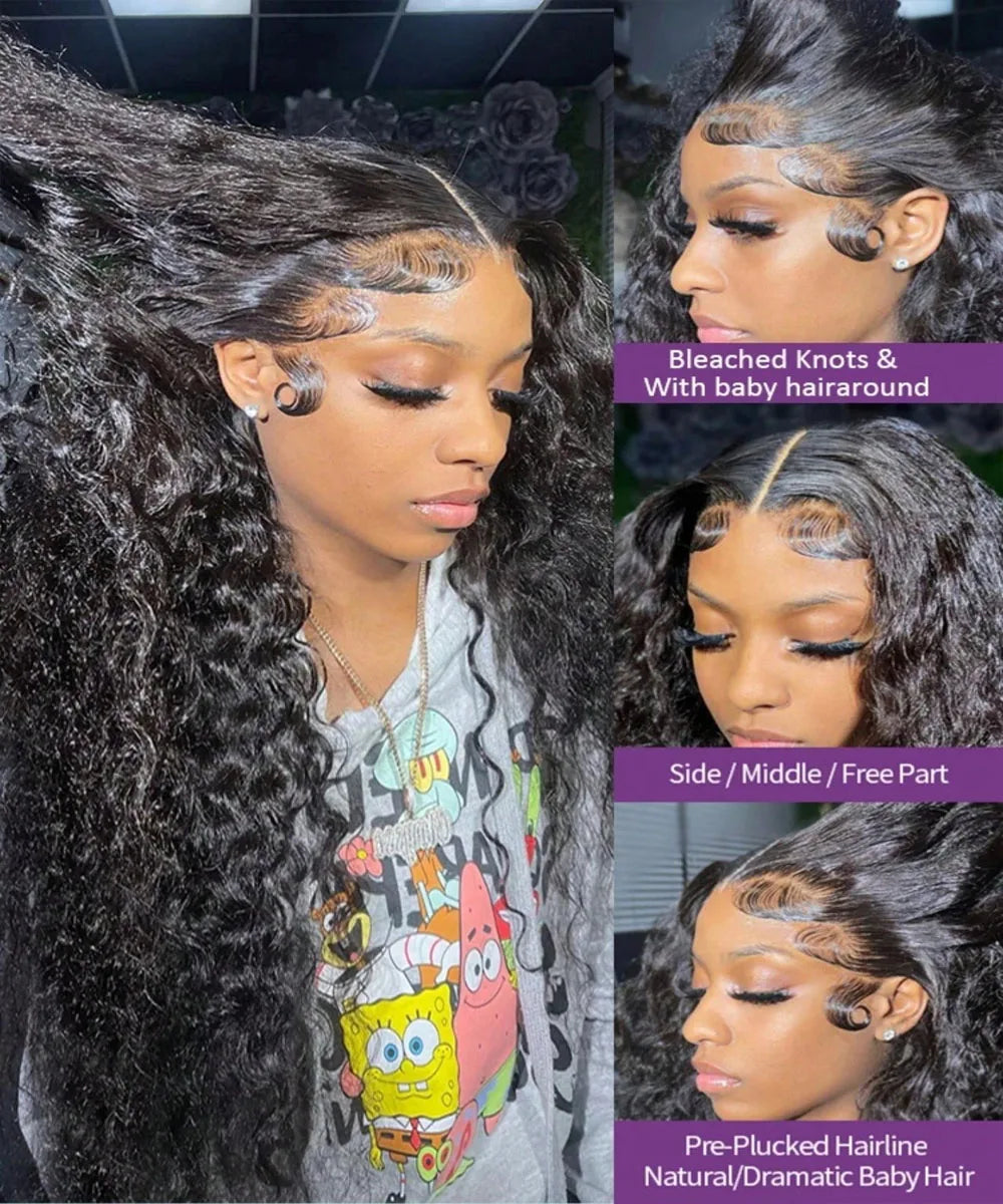 Deep Wave Lace Front Wig – 250% Density – Human Hair – Natural Color | KIMLUD