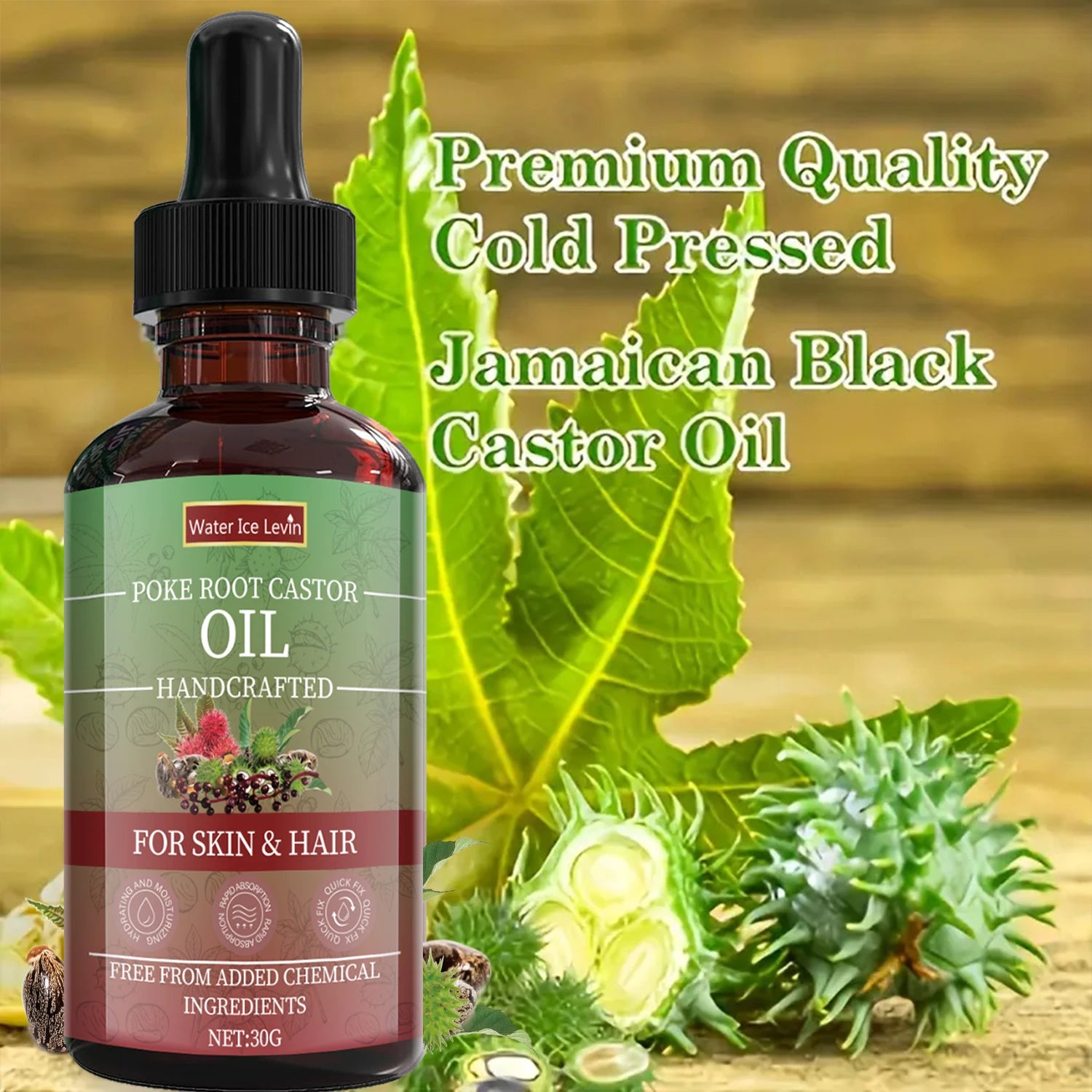Poke Root Castor Oil Treatment Velvet Moisture For Skin And Hair — Emerald | KIMLUD