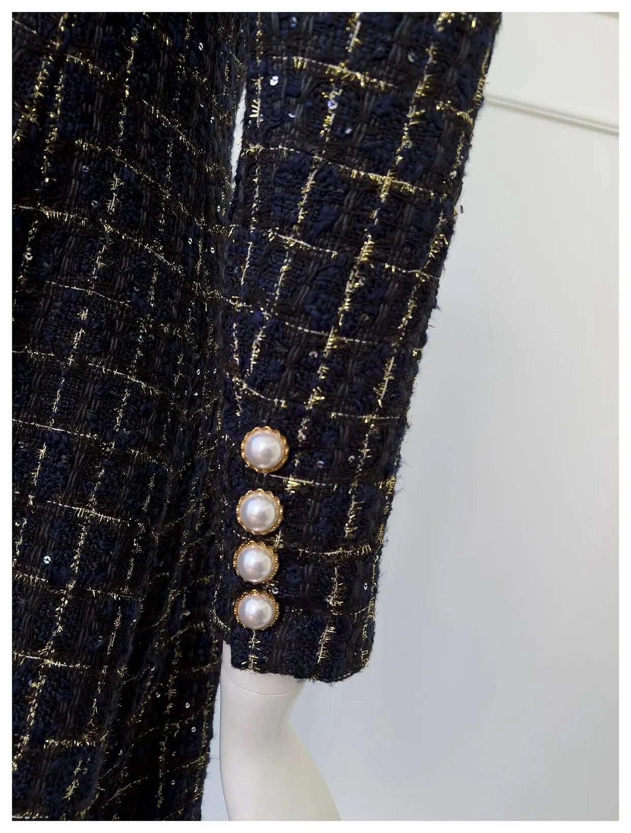 KIMLUD, IEQJ Fashion Autumn Winter Evening Dress Women O-Neck Long Sleeves Single-breasted Zipper Cotton Tweed Umbrella Dresses New, KIMLUD Womens Clothes